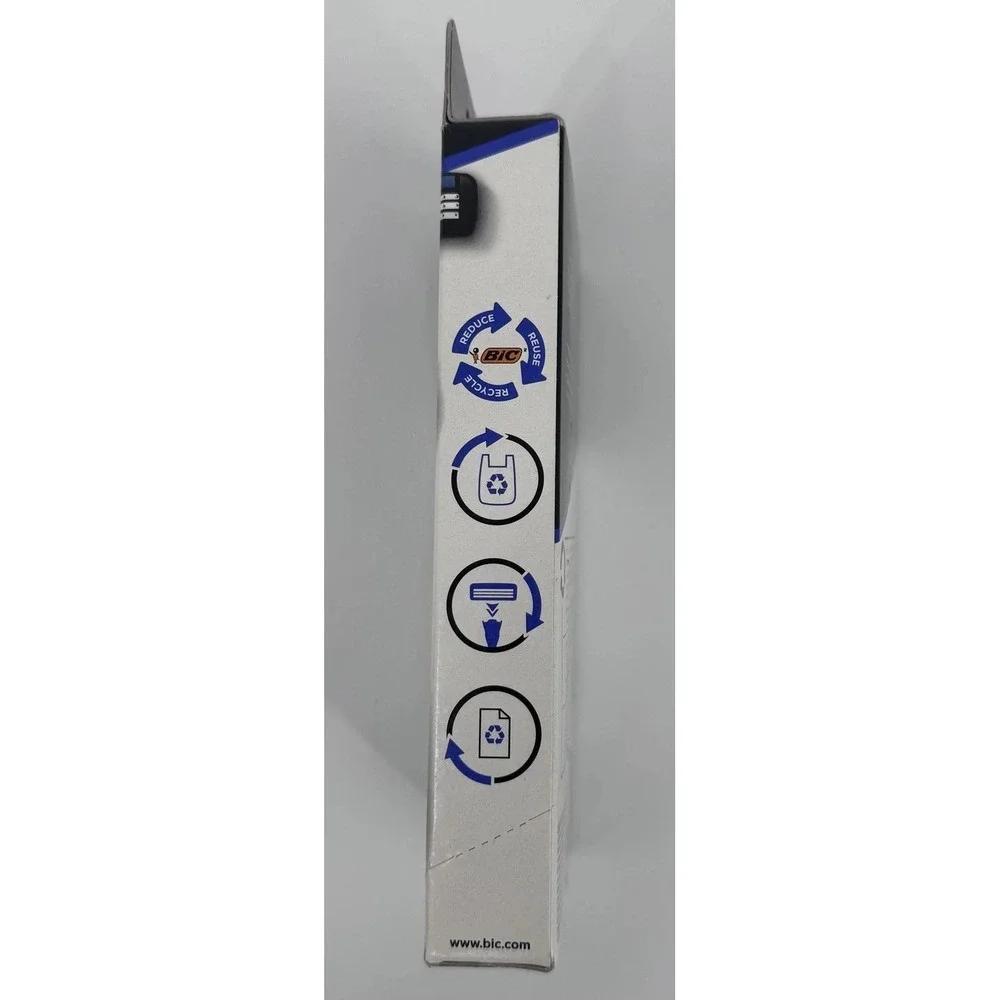 BIC Hybrid Flex 3 Titanium Razor Blue 1 Handle 5 Cartridges Mens Shaving NEW